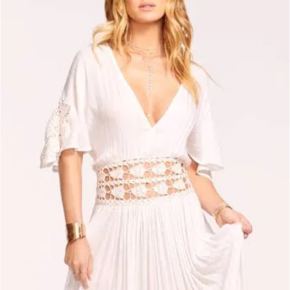 Ramy Brook Mimi Embroidered Lurex Maxi Dress, NWT, Size L